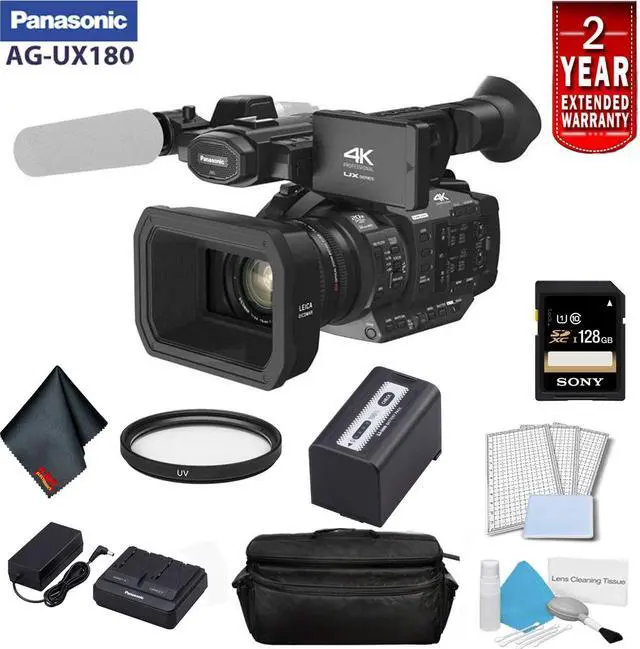Main image of Panasonic 4K Premium Professional Camcorder Bundle with  2 Year Extended Warranty, Sony 128GB SDXC Memory Card, UV Filter + More