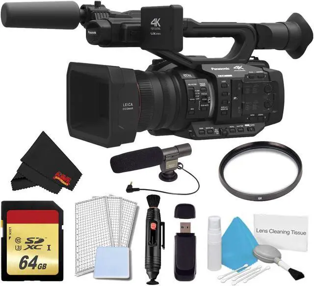 Main image of Panasonic AG-UX180 4K Premium Professional Camcorder with 64GB Memory Card, UV Filter, Professional Microphone, and Standard Accessories
