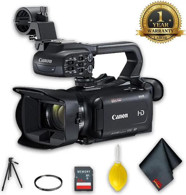Alt view image 2 of 8 - canon xa15 compact full hd camcorder with sdi, hdmi, and composite output starter accessory bundle