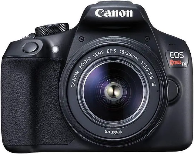 Alt view image 2 of 4 - Canon EOS Rebel T6 Digital SLR Camera with EF-S 18-55mm + EF-S 55-250mm STM (Black) Professional Accessory Bundle Packag