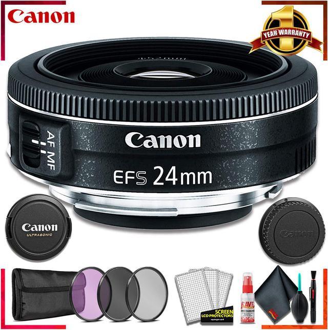 Canon EF-S 24MM F2.8 STM Camera Lens (International Model) + 3 Pcs