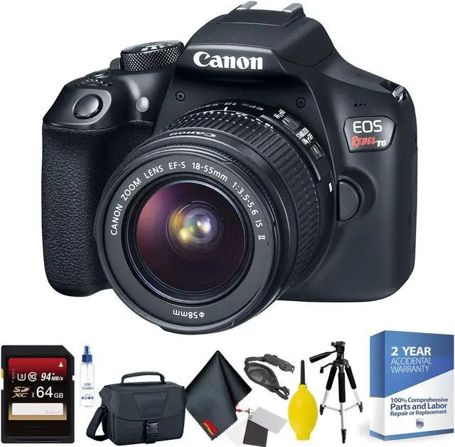 Alt view image 3 of 4 - Canon EOS Rebel T6 DSLR Camera with 18-55mm Lens + 64GB Memory Card + Mega Accessory Kit + Deluxe Accessories Bundle