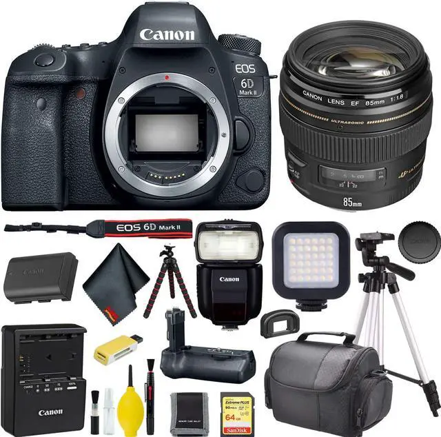 Main image of Canon EOS 6D Mark II DSLR Camera w/ 64GB Memory + Battery Grip + Flash Bundle