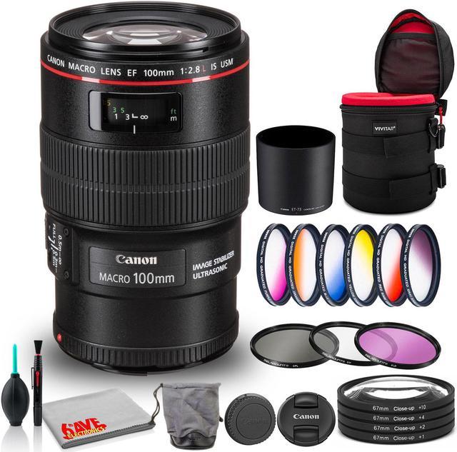 Canon EF 100mm f/2.8L Macro IS USM Lens Bundle with Cleaning Kit