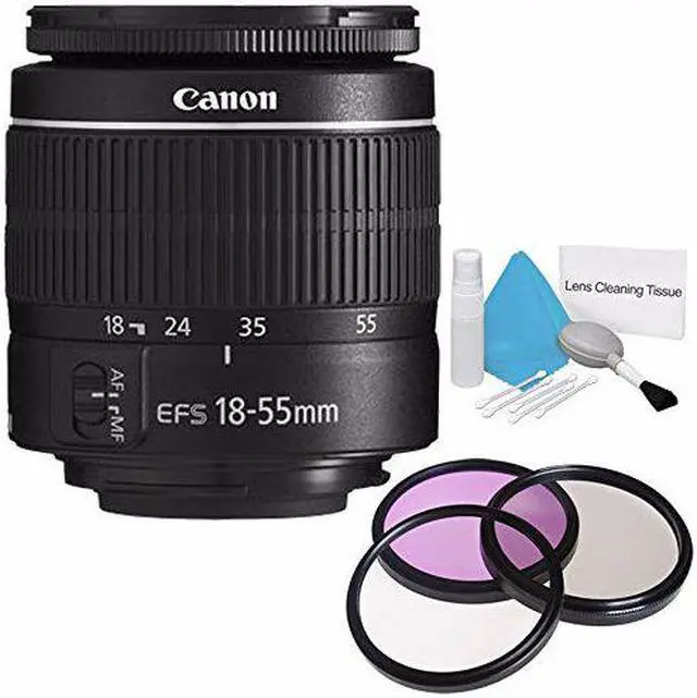Alt view image 2 of 2 - Canon EF-S 18-55mm f/3.5-5.6 III Lens (International Model) + 58mm 3 Piece Filter Kit + Deluxe Cleaning Kit