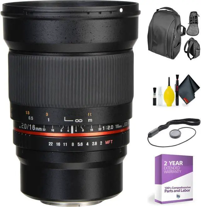 Alt view image 3 of 4 - ROKINON 16MM f/2.0 Micro 4/3 + Deluxe Lens Cleaning Kit Bundle