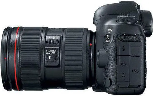Alt view image 4 of 4 - Canon EOS 5D Mark IV Digital SLR Camera with 24-105mm f/4L II Lens - Bundle with Microphone + Screen Protectors + LED Li