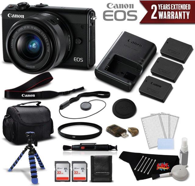 Main image of Canon EOS M100 Mirrorless Digital Camera with 15-45mm Lens (Black) 2209C011 International Version - Deluxe Bundle