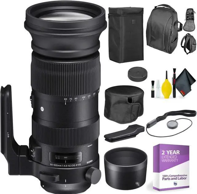 Alt view image 3 of 4 - Sigma 60-600mm f/4.5-6.3 DG OS HSM Sports Lens for Nikon F + Deluxe Lens Cleaning Kit