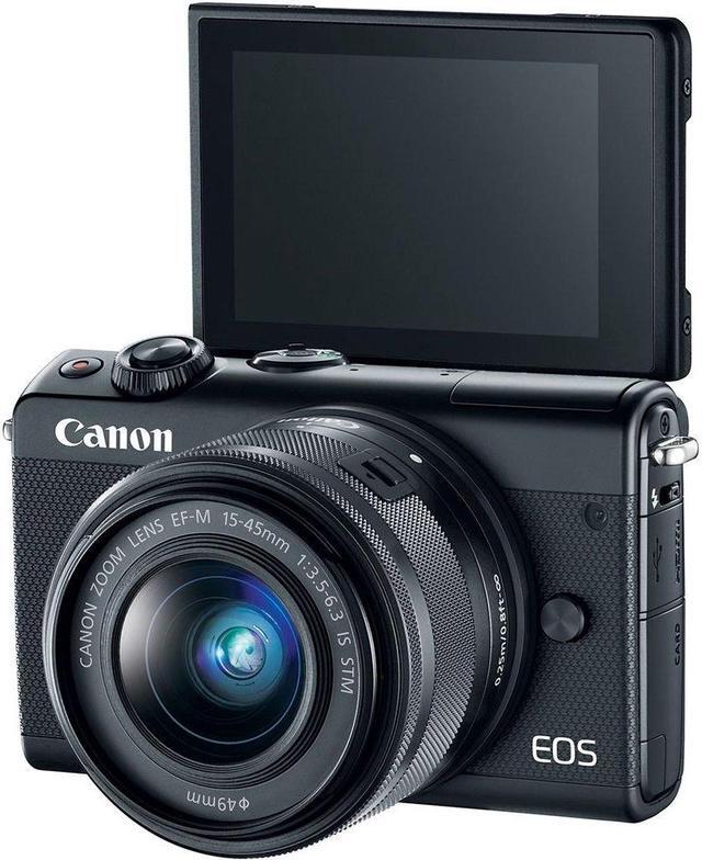 Alt view image 4 of 4 - Canon EOS M100 Mirrorless Digital Camera with 15-45mm Lens (Black) 2209C011 International Version - Deluxe Bundle
