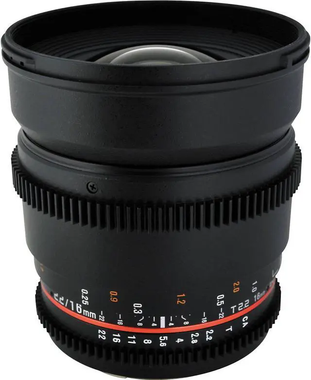Alt view image 4 of 4 - Rokinon 16mm T2.2 Cine Lens Nikon F # CV16M-N + Microfiber Cloth + Lens Pen Cleaner + 32GB SDHC Memory Card Bundle