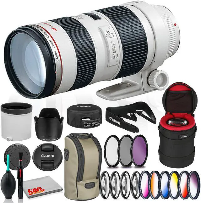 Main image of Canon EF 70-200mm f/2.8L USM Lens Bundle with Cleaning Kit, Filter Kits, and Padded Lens Case (International Model)
