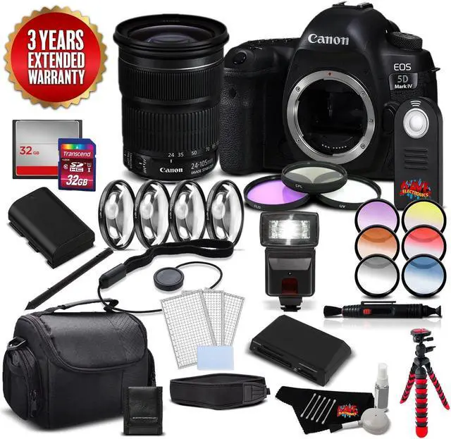 Main image of Canon EOS 5D Mark IV DSLR Camera International Version (Body Only) + Canon EF 24-105mm f/3.5-5.6 is STM Lens Combo