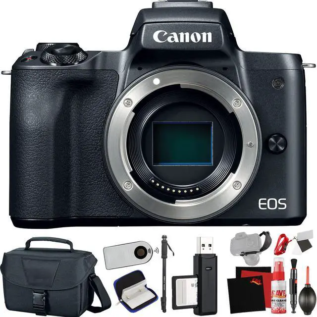 Main image of Canon EOS M50 Mirrorless Digital Camera (Body Only, Black) (International Model) with Extra Accessory Bundle