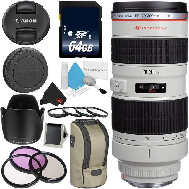 Main image of Canon EF 70-200mm f/2.8L USM Telephoto Zoom Lens Bundle for Canon SLR Digital Cameras Intl Model - Pro