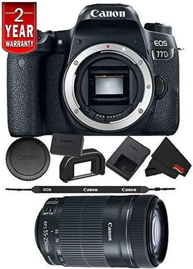Alt view image 2 of 2 - Canon EOS 77D DSLR Digital Camera (Body Only) International Model Bundle + Canon 55-250 STM Lens