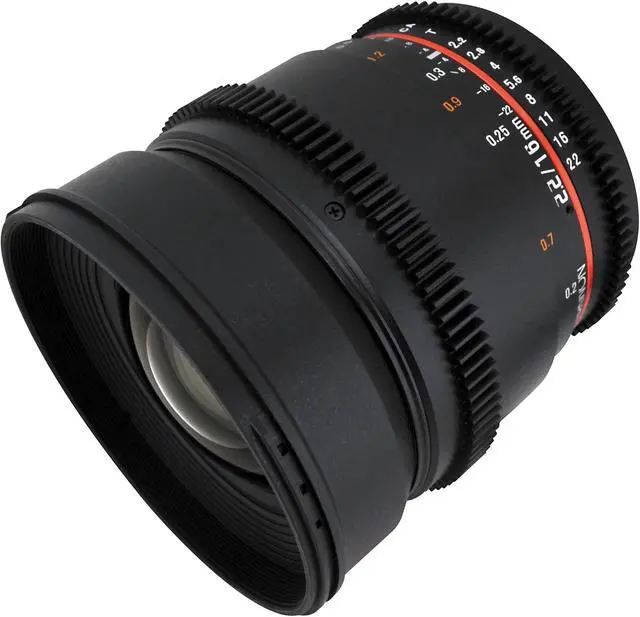 Alt view image 2 of 4 - Rokinon 16mm T2.2 Cine Lens Nikon F # CV16M-N + Microfiber Cloth + Lens Pen Cleaner + 32GB SDHC Memory Card Bundle