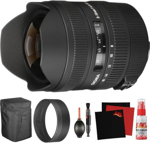 Main image of Sigma 8-16mm f/4.5-5.6 DC HSM Lens for Canon EF (203101) and Cleaning Accessories Bundle