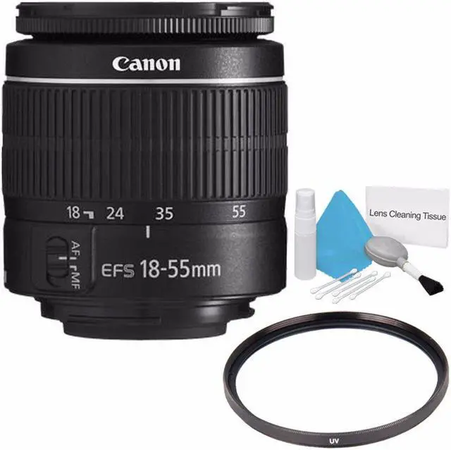 Main image of Canon EF-S 18-55mm f/3.5-5.6 III Lens (International Model) + 58mm UV Filter + Deluxe Cleaning Kit