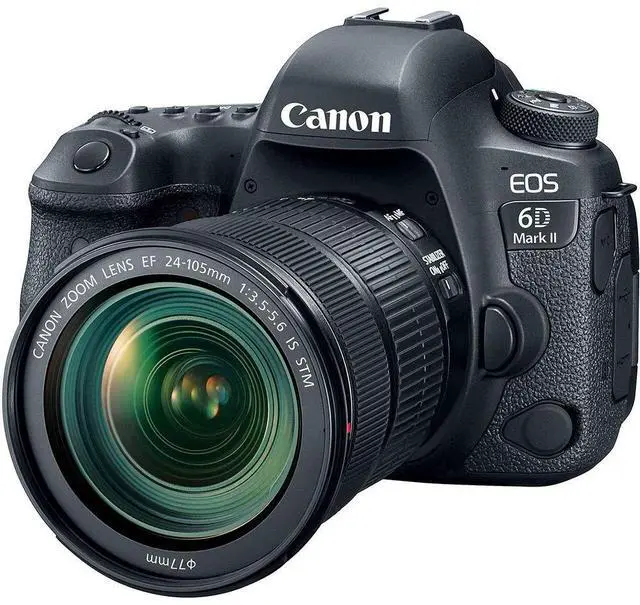 Alt view image 2 of 4 - Canon EOS 6D Mark II DSLR Camera with 24-105mm is STM Lens + Professional Battery Grip + UV Protection Filter + LED Kit