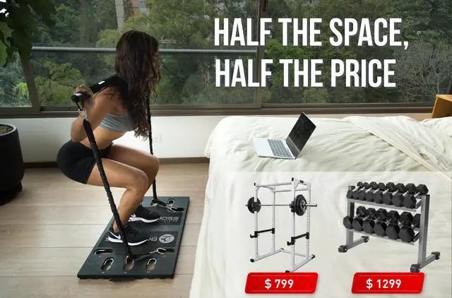 Alt view image 3 of 4 - BodyBoss Home Gym 2.0 - Full Portable Gym Home Workout Package - PKG4-Black