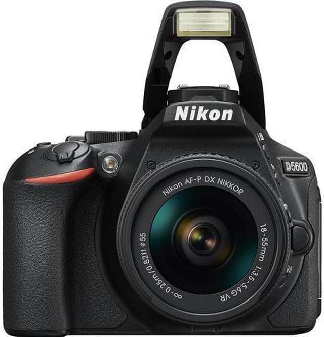 Alt view image 4 of 4 - Nikon D5600 DSLR Camera with 18-55mm VR AF-P Lens (Black) 1576 (International Model) + EN-EL14A Rechargeable Li-Ion Battery + 64GB SDXC Memory Card + Carrying Case + Deluxe Cleaning Kit Bundle