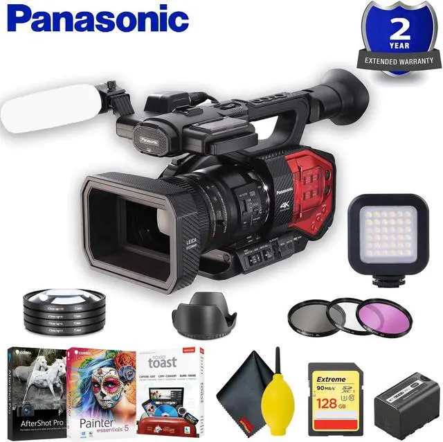 Main image of PanasPanasonic AG-DVX200 4K Camcorder with Four Thirds Sensor and Integrated Zoom Lens Accessory Bundle w/Filters + More