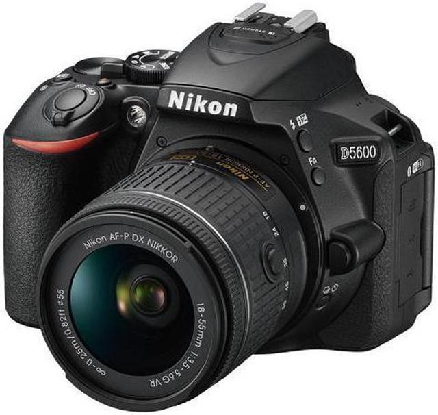 Alt view image 2 of 4 - Nikon D5600 DSLR Camera with 18-55mm VR AF-P Lens (Black) 1576 (International Model) + EN-EL14A Rechargeable Li-Ion Battery + 64GB SDXC Memory Card + Carrying Case + Deluxe Cleaning Kit Bundle