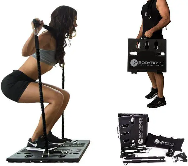 Main image of BodyBoss Home Gym 2.0 - Full Portable Gym Home Workout Package - PKG4-Black