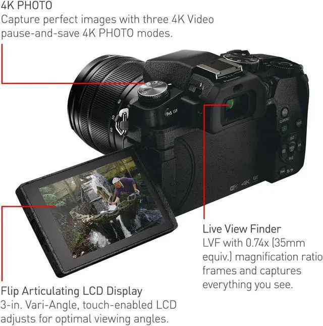 Alt view image 4 of 5 - PANASONIC LUMIX G85 4K Digital Camera, 12-60mm Power O.I.S. Lens, 16 Megapixel Mirrorless Camera, 5 Axis In-Body Dual Image Stabilization, 3-Inch Tilt and Touch LCD, DMC-G85MK (Black)