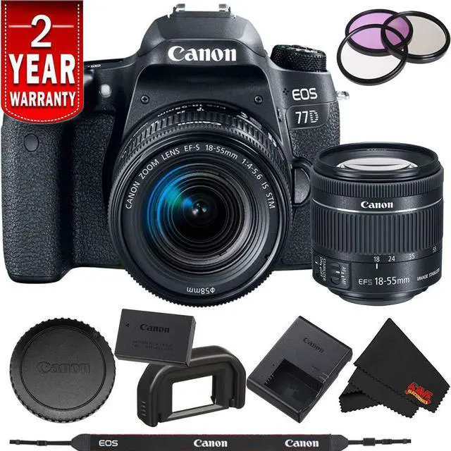 Alt view image 2 of 2 - Canon EOS 77D DSLR Digital Camera 18-55mm Lens International Model Bundle
