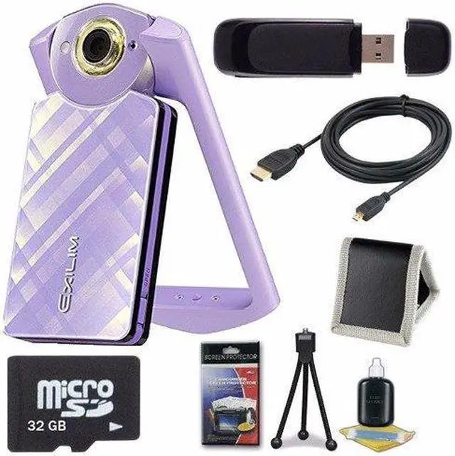 Main image of Casio EX-TR60 Self Portrait/ Selfie Digital Camera (Light Violet) + 32GB microSD Class 10 Memory Card + Micro HDMI Cable + SDHC Card USB Reader + Memory Card Wallet + Deluxe Starter Kit 6AVE Bundle