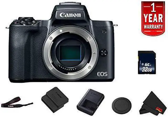 Alt view image 2 of 2 - Canon EOS M50 Mirrorless Digital Camera International Model (Black) Body Starter Bundle