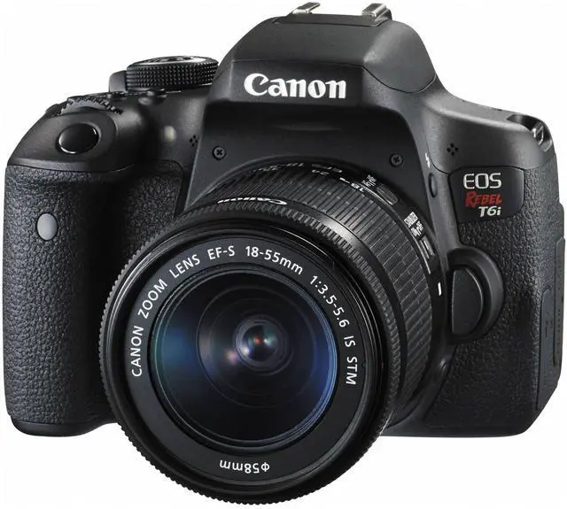 Alt view image 2 of 4 - Canon EOS Rebel T6i Digital SLR Camera Bundle with EF-S 18-55mm Lens with 32GB Memory Card + UV Filter Kit + More