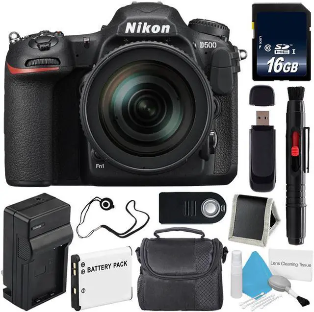 Alt view image 2 of 2 - Nikon D500 DSLR Camera with 16-80mm Lens (International Model)  + Carrying Case + Universal Wireless Remote Shutter Release Bundle