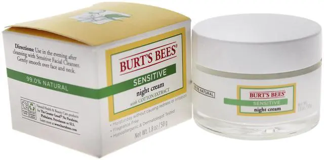 Main image of Sensitive Night Cream - Burt's Bees - 1.8 oz - Cream