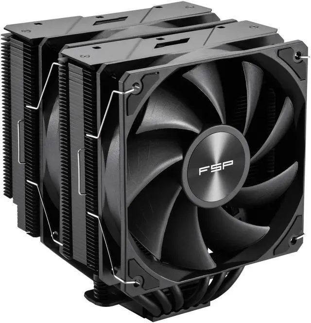 Alt view image 2 of 6 - FSP MP7 Dual Tower CPU Cooler, Dual 120mm PWM Fans, 6 Copper Heat Pipes Compitable with Latest CPU LGA 1851/1700 / 1200 and AM4 / AM5 with 3 Years Warranty (MP7-Black)