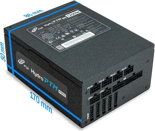Alt view image 2 of 8 - FSP Hydro PTM Pro 1200W 80 Plus Platinum Full Modular ATX 12V v2.5 Active PFC Power Supply 10 Year Warranty (HPT2-1200M)