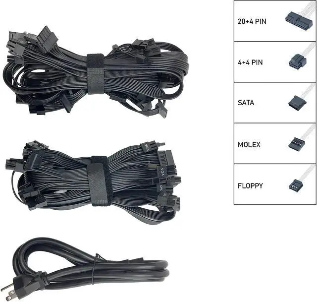 Alt view image 7 of 8 - FSP Hydro PTM Pro 1200W 80 Plus Platinum Full Modular ATX 12V v2.5 Active PFC Power Supply 10 Year Warranty (HPT2-1200M)