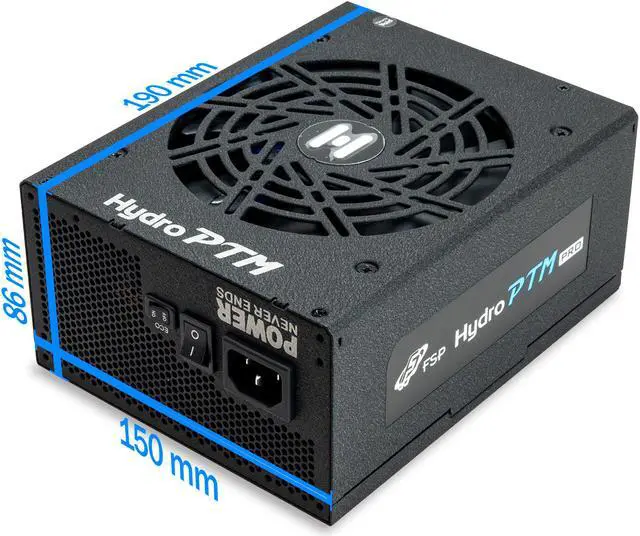 Alt view image 2 of 13 - FSP Hydro PTM Pro 850W 80 Plus Platinum Full Modular ATX 12V Power Supply (HPT2-850M)