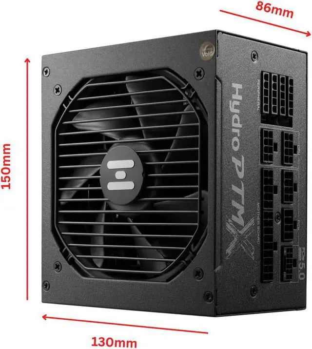 Alt view image 2 of 7 - FSP Hydro PTM X PRO 850W 80 Plus Platinum Full Modular ATX 3.0 PCIe Gen 5. W/ 12VHPWR Cable Power Supply (HPT3-850M-G5) Compact Size