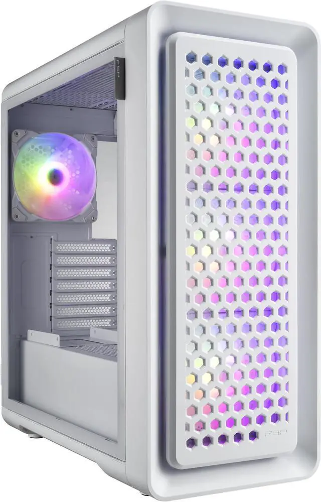 Alt view image 4 of 5 - FSP CUT593 Mid Tower Computer Case, Dual Tempered Glass Side Panel,  (CUT593P, White)