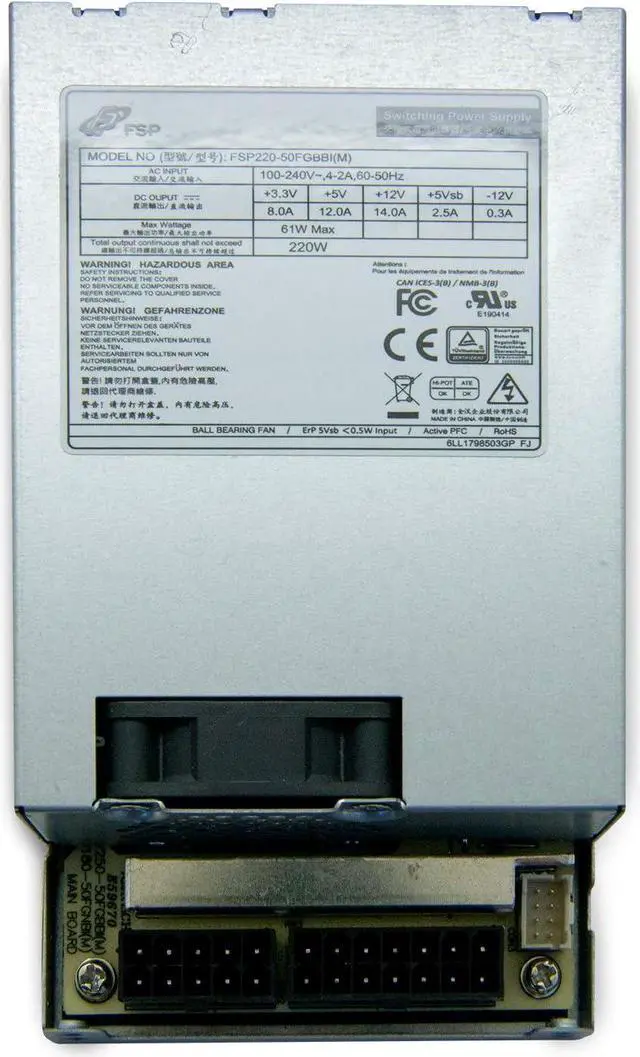 Alt view image 4 of 6 - FSP Mini ITX Solution/Flex ATX 85% Efficiency 220W Fully Modular Power Supply (FSP220-50FGBBI (M)-R