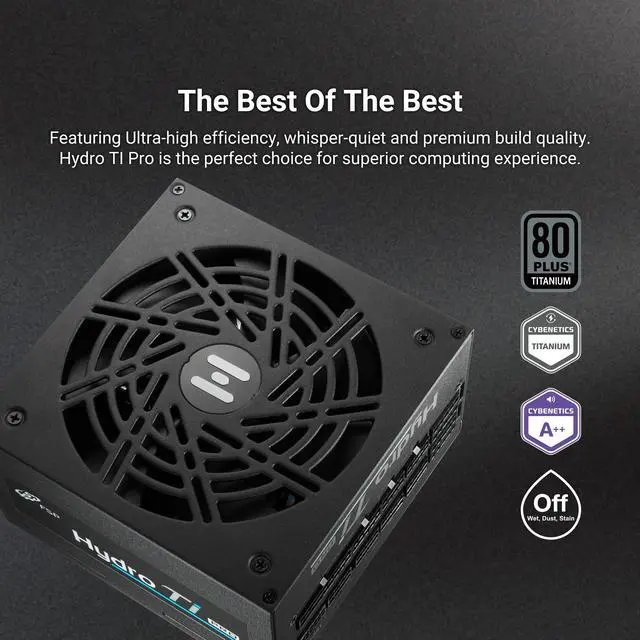 FSP Hydro Ti PRO 1000W Power Supply, 80 Plus Titanium, ATX3.1/PCIe