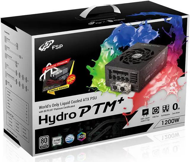 Alt view image 7 of 7 - FSP Hydro PTM+ 1200W Liquid-Cooled PSU with RGB Lights in Water Block & 80PLUS Platinum Certified Full Modular ATX12V/EPS12V (HPTM+ 1200W)