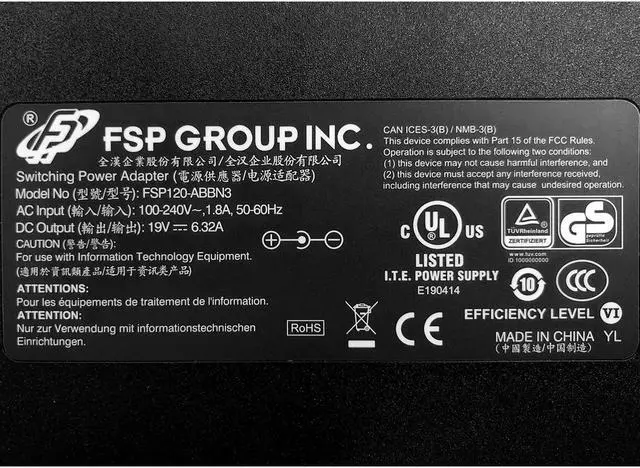 Alt view image 5 of 6 - FSP 120W AC Power Adapter for Intel NUC Kit NUC6i7KYK Barebone Mini PC Replacement for ADP-120RH D (FSP120-ABBN3-R)