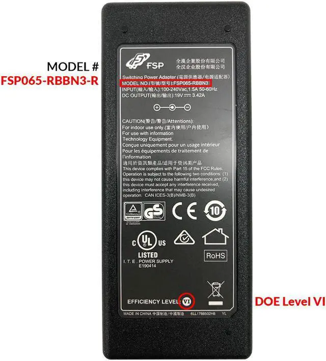 Alt view image 5 of 14 - FSP 65W AC Power Adapter for Intel NUC Kit Mini PC barebones Upgrade Replacement for FSP065-REBN2 and FSP065-10AABA (FSP065-RBBN3-R)