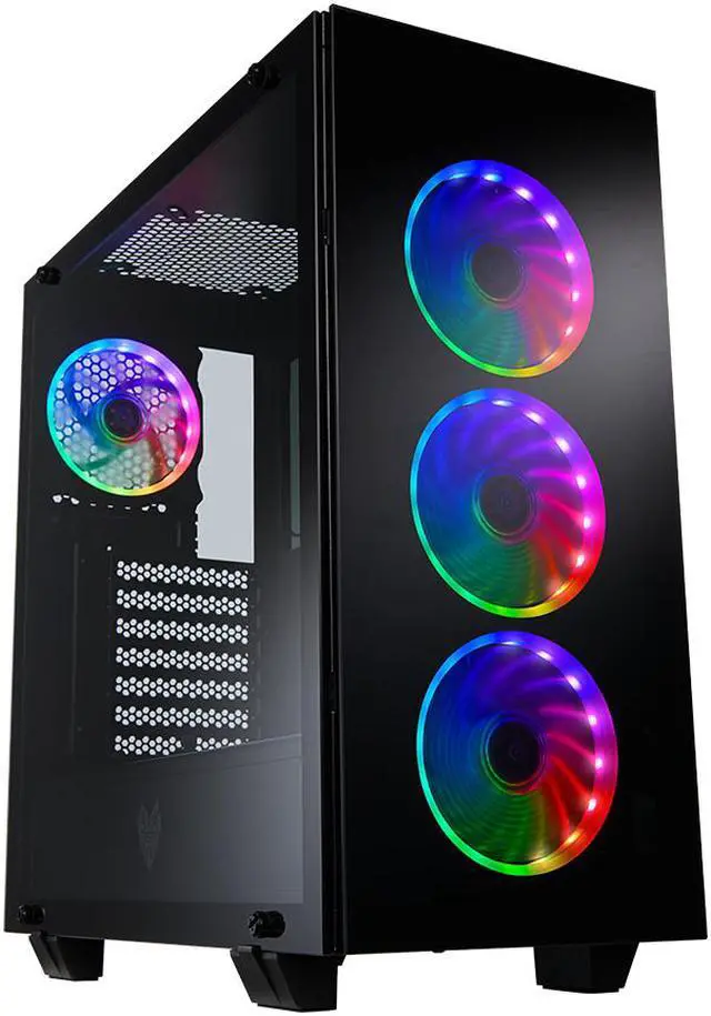 Main image of FSP ATX Mid Tower PC Computer Gaming Case with 3 Translucent Tempered Glass Panels and 4 ARGB Fans (CMT510 Plus)