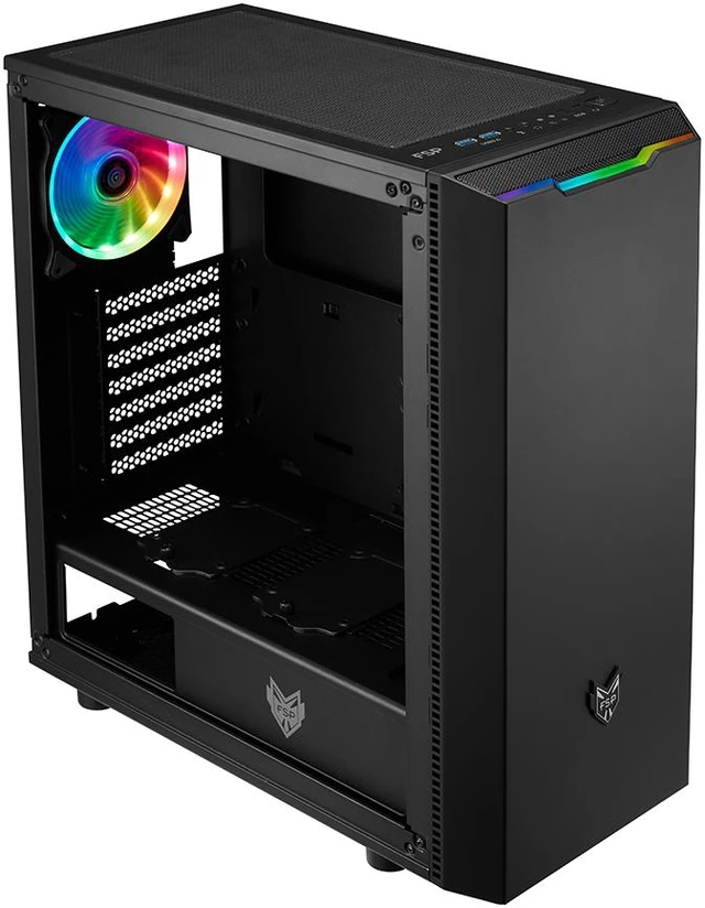 Alt view image 2 of 6 - FSP ATX Mid Tower PC Gaming Case with a Translucent Tempered Glass Side Panel and 1 ARGB Fan & Light Bar (CMT350)