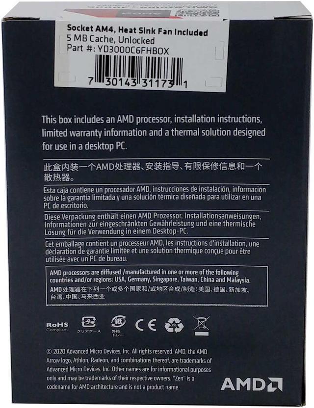 Alt view image 9 of 17 - AMD Athlon 3000G Picasso (Zen+) 3.5GHz Dual-Core Unlocked OC AM4 Processor with Vega 3 Graphics